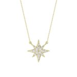 10K YELLOW GOLD 1/10CT ROUND/PINK SAPPHIRE DIAMOND LADIES NECKLACE