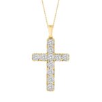 10K YELLOW GOLD 1/4CT ROUND DIAMOND LADIES PENDANT WITH CHAIN