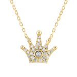 10K YELLOW GOLD 1/6CT ROUND DIAMOND LADIES NECKLACE