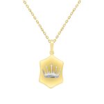 10K YELLOW GOLD 1/6CT ROUND DIAMOND LADIES PENDANT WITH CHAIN - Image 2