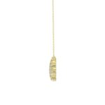 10K YELLOW GOLD 1/6CT ROUND/PINK SAPPHIRE DIAMOND LADIES NECKLACE - Image 3
