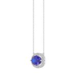 14K WHITE GOLD 1 1/6CT ROUND/OVAL DIAMOND LADIES NECKLACE (CENTER STONE OVAL DIAMOND 1CT) - Image 2