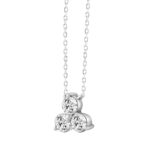 14K WHITE GOLD 1/2CT ROUND DIAMOND LADIES PENDANT WITH CHAIN - Image 3