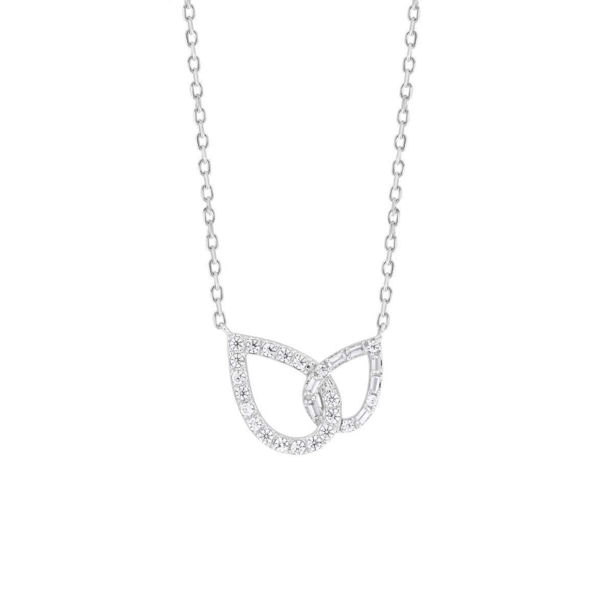 19263665_VA10753W-14K-1201x1201.jpg 14K WHITE GOLD 1/3CT ROUND/BAGUETTE DIAMOND LADIES PENDANT WITH CHAIN - Image 1