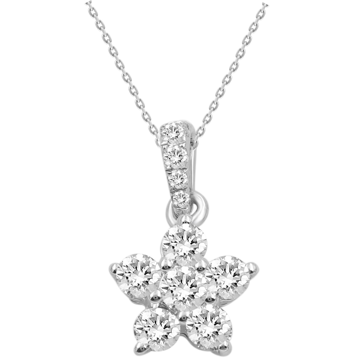 19263668_VA24917W-14K-1201x1201.jpg 14K WHITE GOLD 1/3CT ROUND/PINK SAPPHIRE DIAMOND LADIES PENDANT WITH CHAIN - Image 1