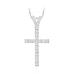 14K WHITE GOLD 1/4CT ROUND DIAMOND LADIES PENDANT WITH CHAIN