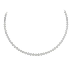 14K WHITE GOLD 7.00CT ROUND DIAMOND LADIES NECKLACE