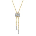 14K YELLOW GOLD 1/2CT ROUND DIAMOND LADIES NECKLACE
