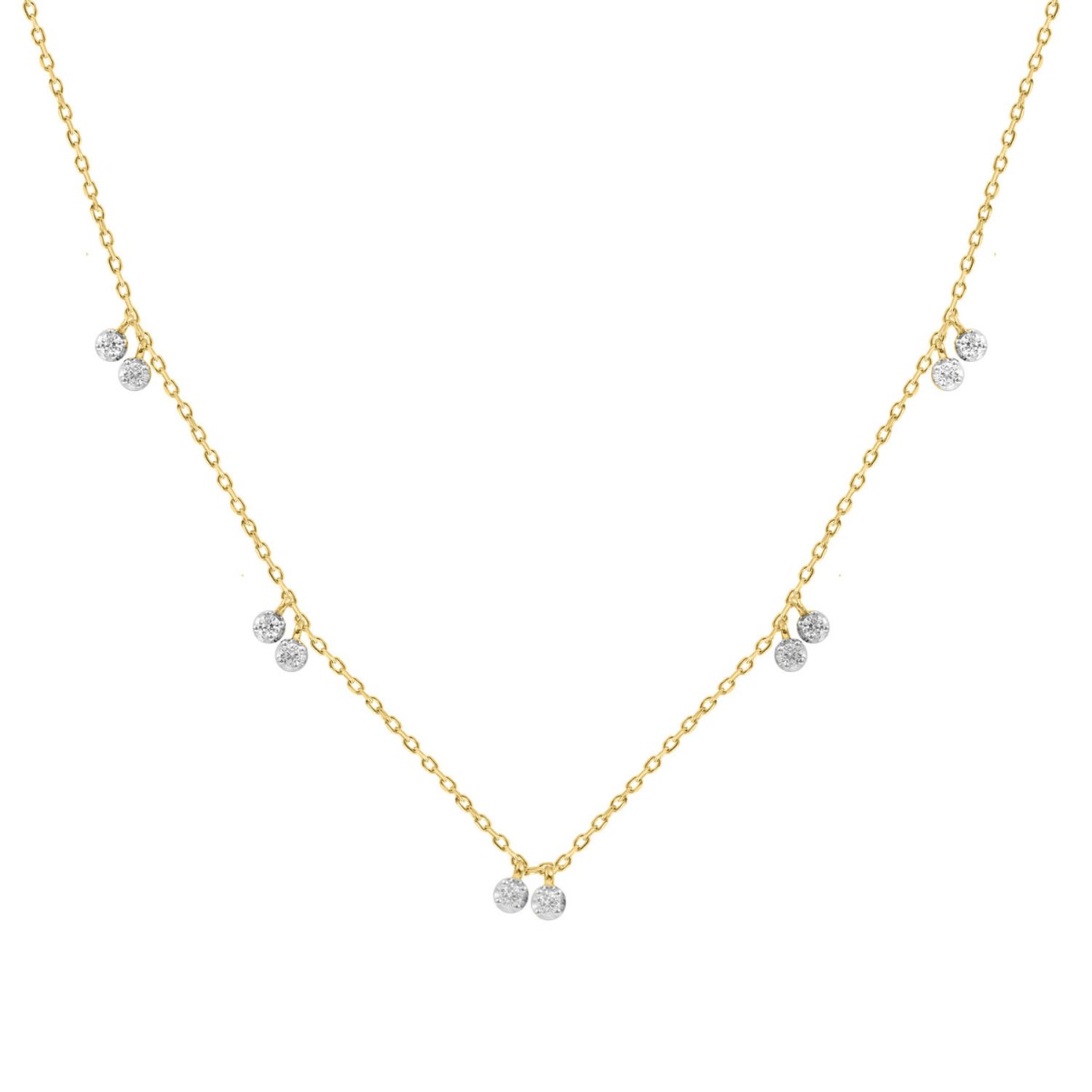 19263779_VA32607Y-1201x1201.jpg 14K YELLOW GOLD 1/3CT ROUND DIAMOND LADIES NECKLACE - Image 1