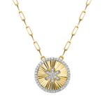 14K YELLOW GOLD 1/4CT ROUND DIAMOND LADIES NECKLACE