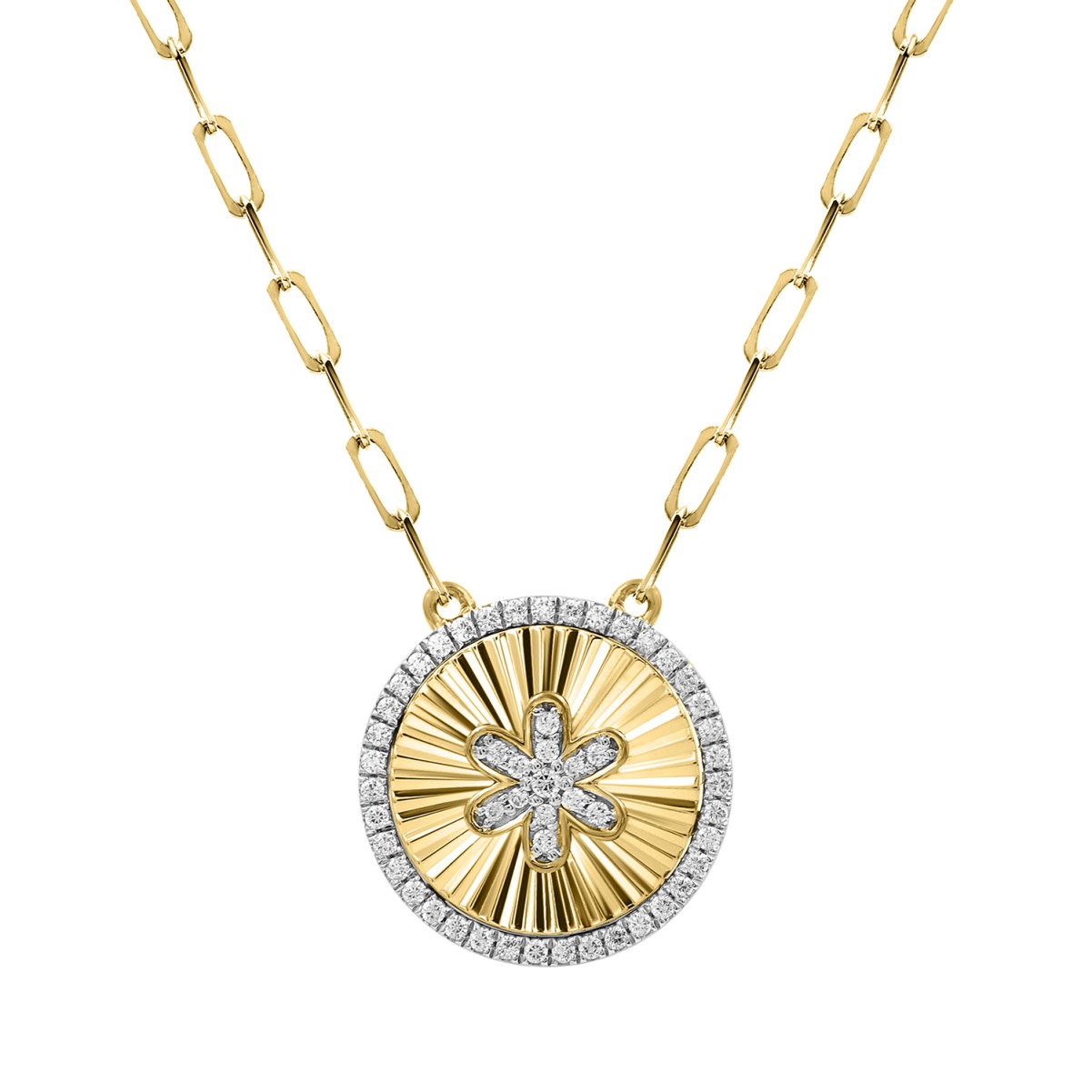 19263797_VA23874Y-14K-1201x1201.jpg 14K YELLOW GOLD 1/4CT ROUND DIAMOND LADIES NECKLACE - Image 1