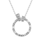 18K WHITE GOLD 1/4CT ROUND/BAGUETTE DIAMOND LADIES NECKLACE