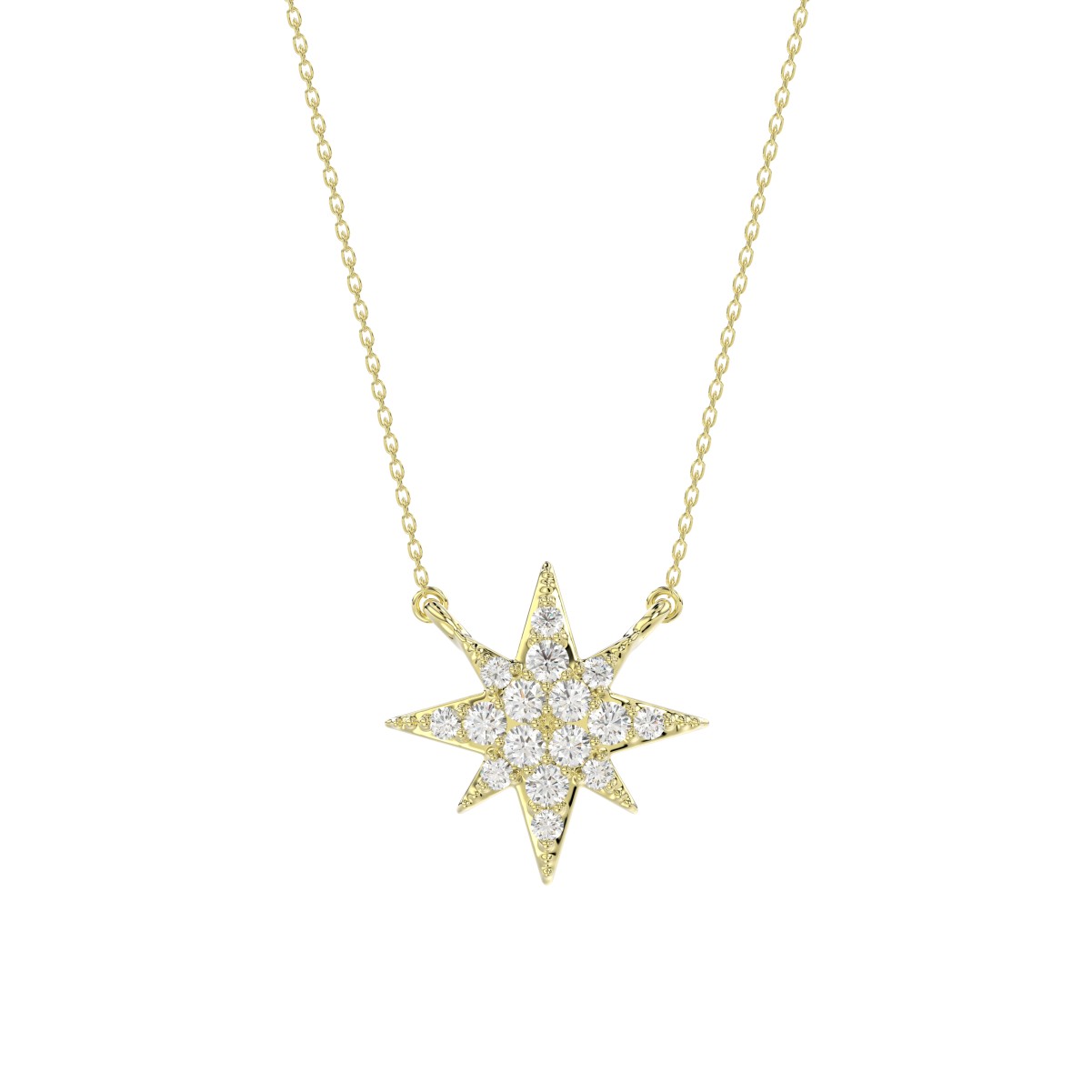 19264039_VA23412Y-1201x1201.jpg 18K YELLOW GOLD 1/10CT ROUND DIAMOND LADIES NECKLACE - Image 1