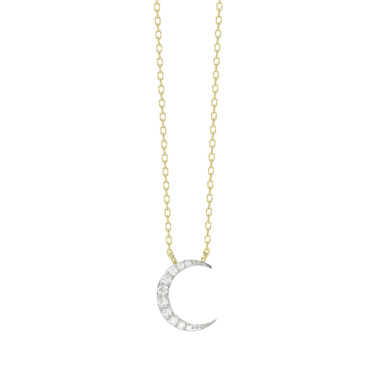 19264040_VA23421Y-1201x1201.jpg 18K YELLOW GOLD 1/10CT ROUND DIAMOND LADIES NECKLACE - Image 1