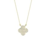 18K YELLOW GOLD 1/6CT ROUND DIAMOND LADIES NECKLACE