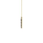 18K YELLOW GOLD 2 7/8CT ROUND/PEAR DIAMOND LADIES NECKLACE(COLOR STONE PEAR SAPPHIRE DIAMOND 2 7/8CT) - Image 2
