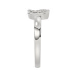 Ladies Lucky Horseshoe Fashion Ring 0.10Ct Round Diamond Sterling Silver White – Double Horseshoe Fashion Jewelry - Image 3