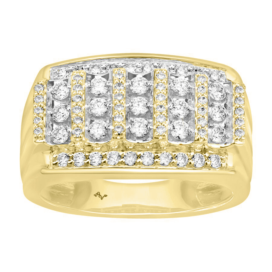 19356834_265399Y-42167.jpg MEN'S BAND 1.00CT ROUND DIAMOND 10K YELLOW GOLD - Image 1