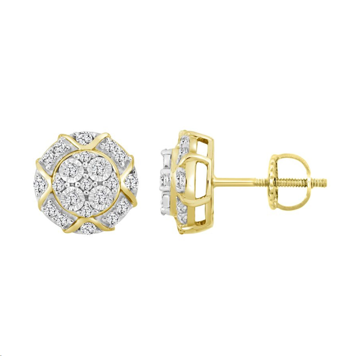 19357079_283031Y-4935933.jpg LADIES EARRINGS 0.50CT ROUND DIAMOND 10K YELLOW GOLD - Image 1