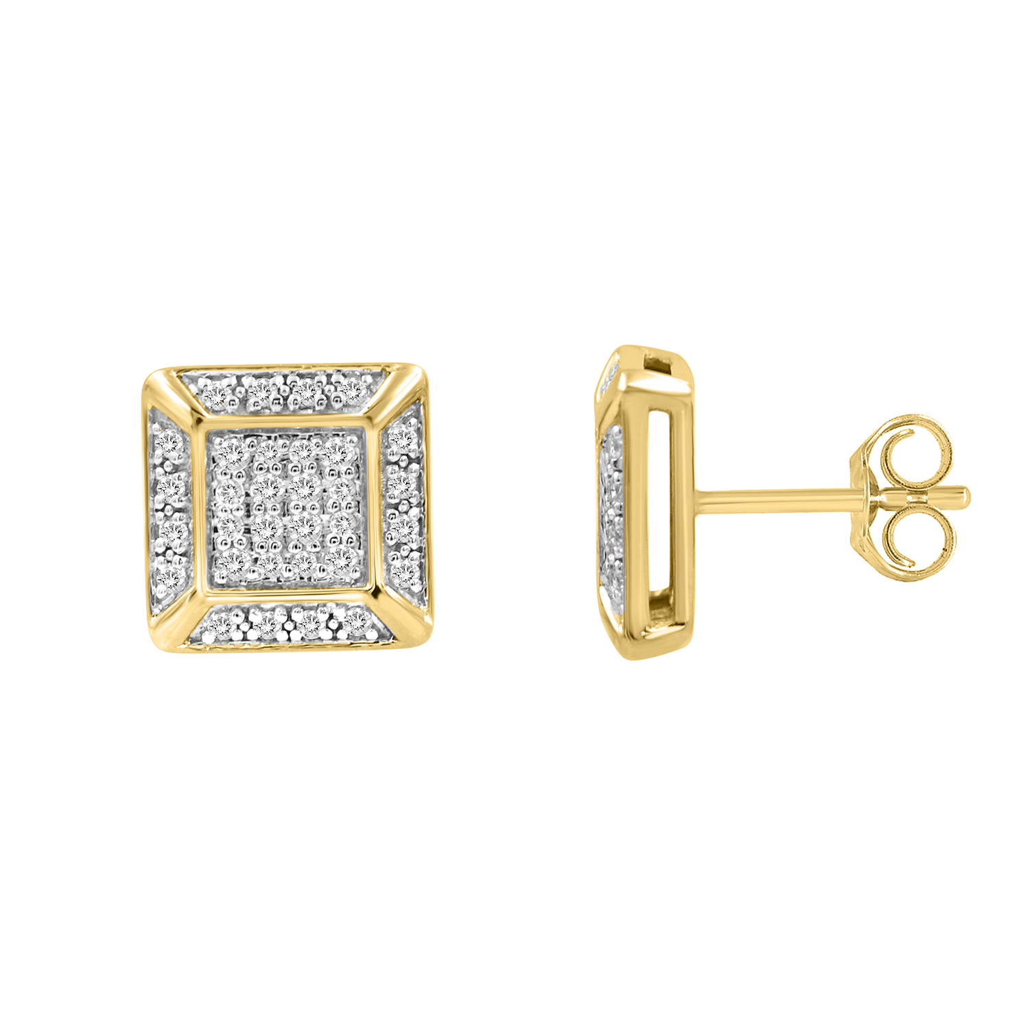 19398855_328383Y-59074.jpg LADIES EARRINGS 0.25CT ROUND DIAMOND 10K YELLOW GOLD - Image 1