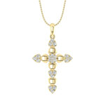LADIES PENDANT WITH CHAIN 0.25CT ROUND DIAMOND 10K YELLOW GOLD