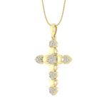 LADIES PENDANT WITH CHAIN 0.25CT ROUND DIAMOND 10K YELLOW GOLD - Image 2