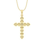 LADIES PENDANT WITH CHAIN 0.25CT ROUND DIAMOND 10K YELLOW GOLD - Image 4