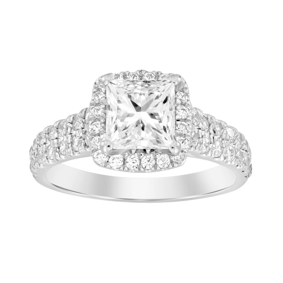 19676966_277158W-AB-32504.jpg LADIES RING 0.75CT ROUND DIAMOND 14K WHITE GOLD (CENTER STONE 1.00CT PRINCESS DIAMOND) - Image 1