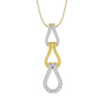 LADIES PENDANT WITH CHAIN 0.25CT ROUND DIAMOND 10K YELLOW GOLD