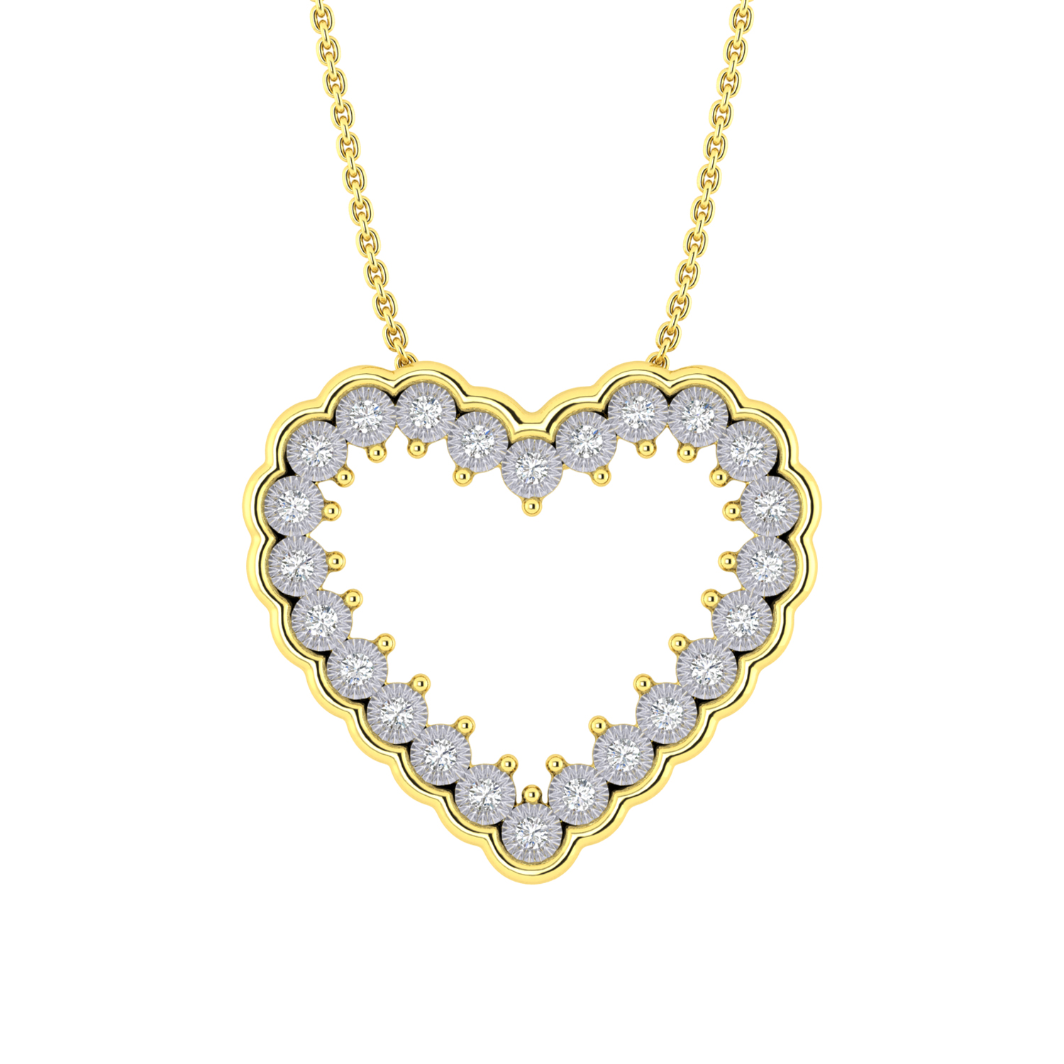 20261616_348354Y-4944758.jpg LADIES NECKLACE 0.20CT ROUND DIAMOND 10K YELLOW GOLD - Image 1