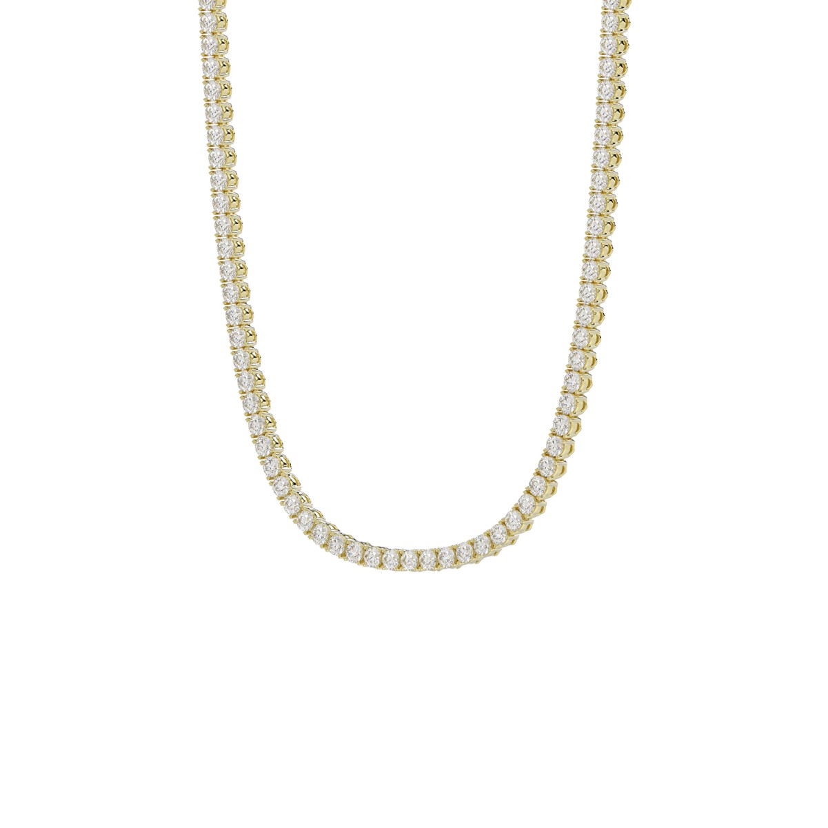 20324610_VA18277Y-1201x1201.jpg 14K YELLOW GOLD 8CT ROUND DIAMOND LADIES TENNIES NECKLACE - Image 1