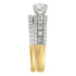 18K YELLOW GOLD 1 1/2CT ROUND/BAGUETTE DIAMOND LADIES RING(CENTER STONE ROUND DIAMOND 7/8CT) - Image 5