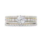 18K YELLOW GOLD 1 1/2CT ROUND/BAGUETTE DIAMOND LADIES RING(CENTER STONE ROUND DIAMOND 7/8CT) - Image 6