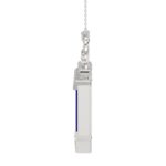 18K WHITE GOLD 7CTCT ROUND/RECTANGLE ONYX DIAMOND LADIES PENDANT WITH CHAIN - Image 3