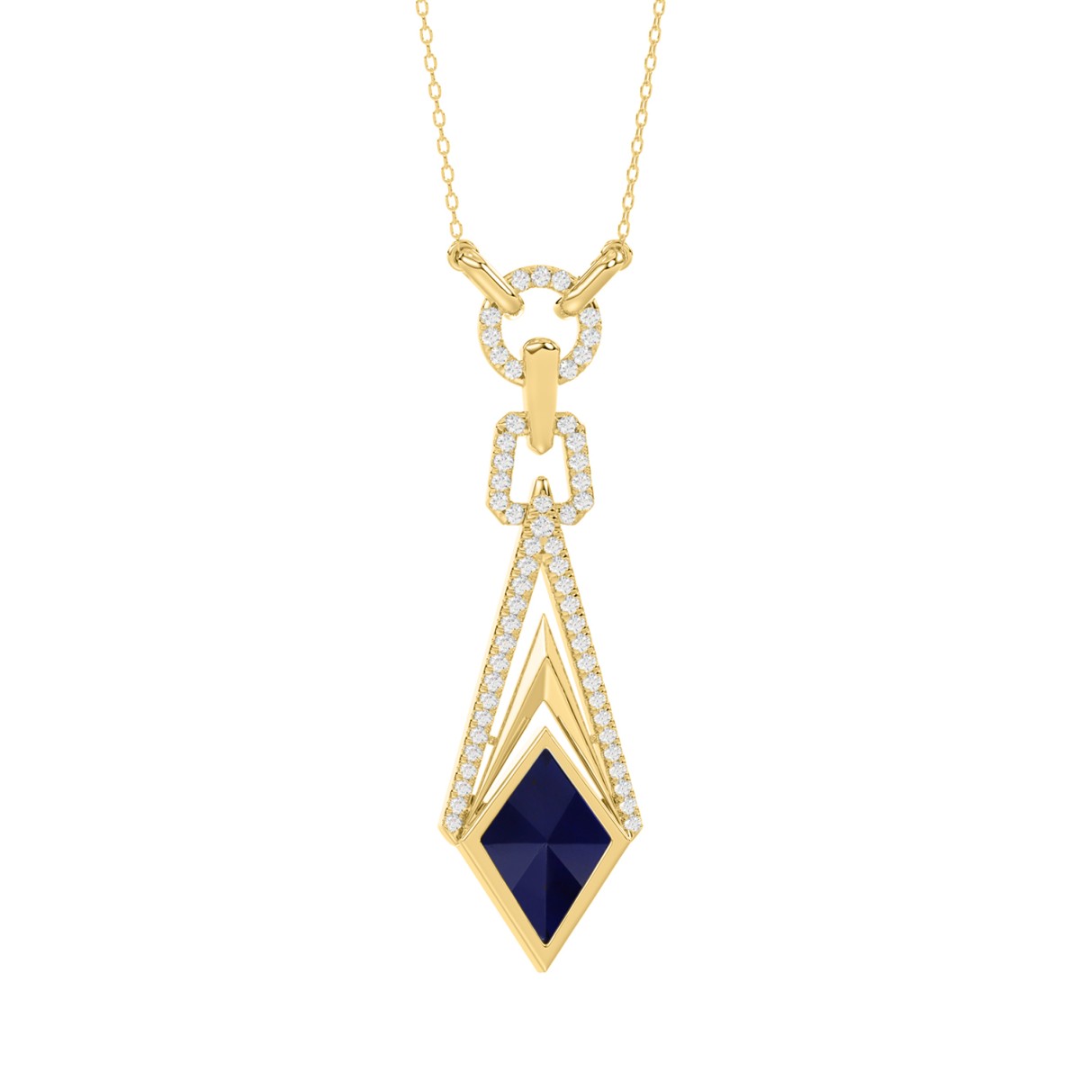 20342654_VA19291Y-1201x1201.jpg 18K YELLOW GOLD 3CT ROUND/ONYX DIAMOND LADIES NECKLACE(COLOR STONE ONYX DIAMOND 2 3/4CT) - Image 1