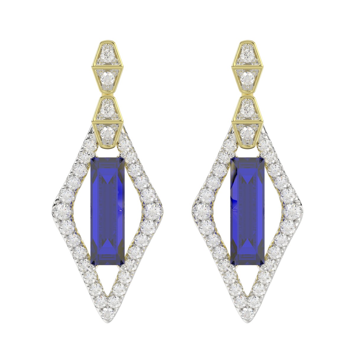 20342682_VA21180Y-1201x1201.jpg 18K YELLOW GOLD 8 1/2CT ROUND/ONYX DIAMOND LADIES EARRINGS(COLOR STONE ONYX DIAMOND 8CT) - Image 1