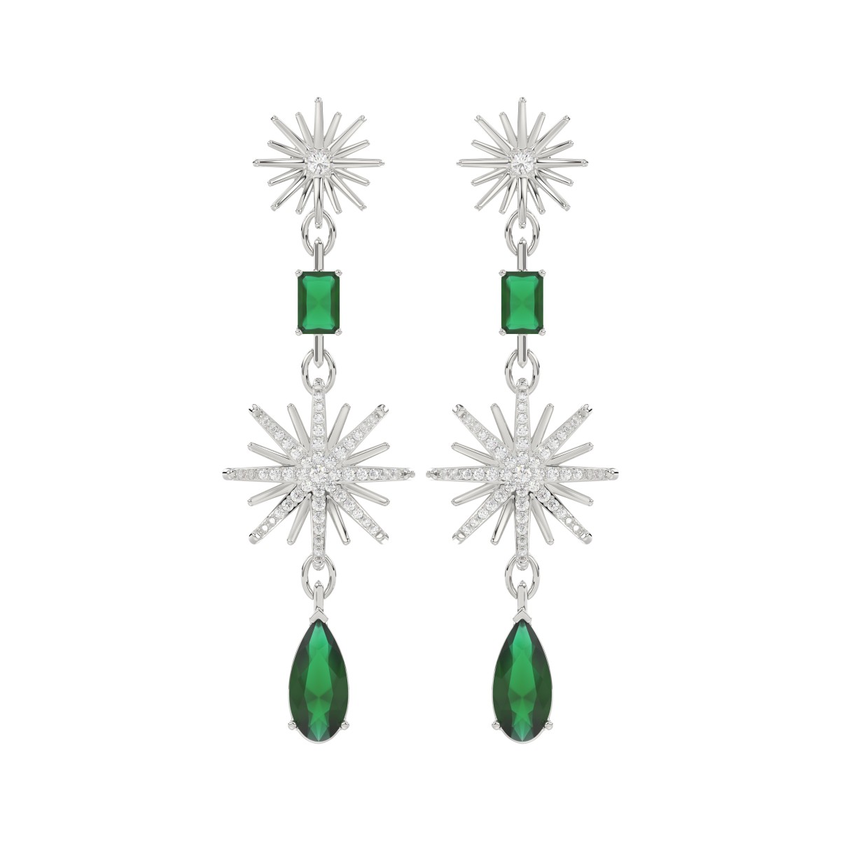 20342757_VA21192W-1201x1201.jpg 18K WHITE GOLD 13 3/4CT ROUND/PEAR/EMERALD DIAMOND LADIES EARRINGS(COLOR STONE ONYX/PEAR DIAMOND 9.00CT/EMERALD DIAMOND 4CT) - Image 1