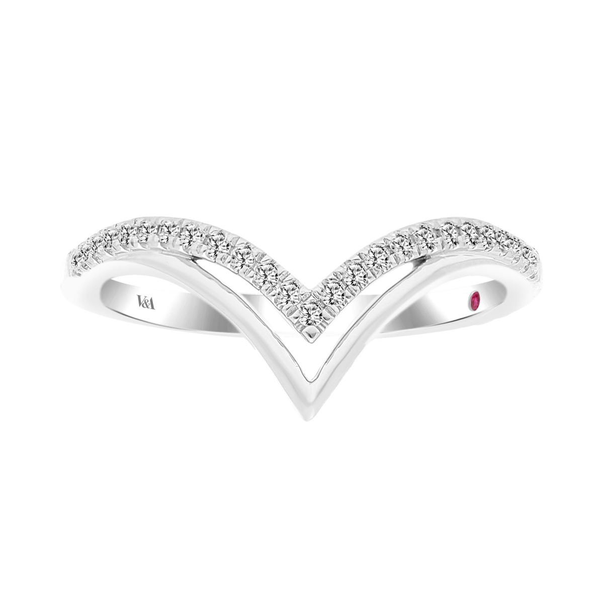 20342811_VA26096W-10K-1201x1201.jpg 10K WHITE GOLD 1/6CT ROUND DIAMOND LADIES RING - Image 1