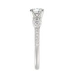 14K WHITE GOLD 1/2CT ROUND DIAMOND LADIES SEMI MOUNT RING (CENTER STONE ROUND DIAMOND 1CT) - Image 5