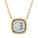 STERLING SILVER YELLOW 1/4CT ROUND DIAMOND LADIES PENDANT