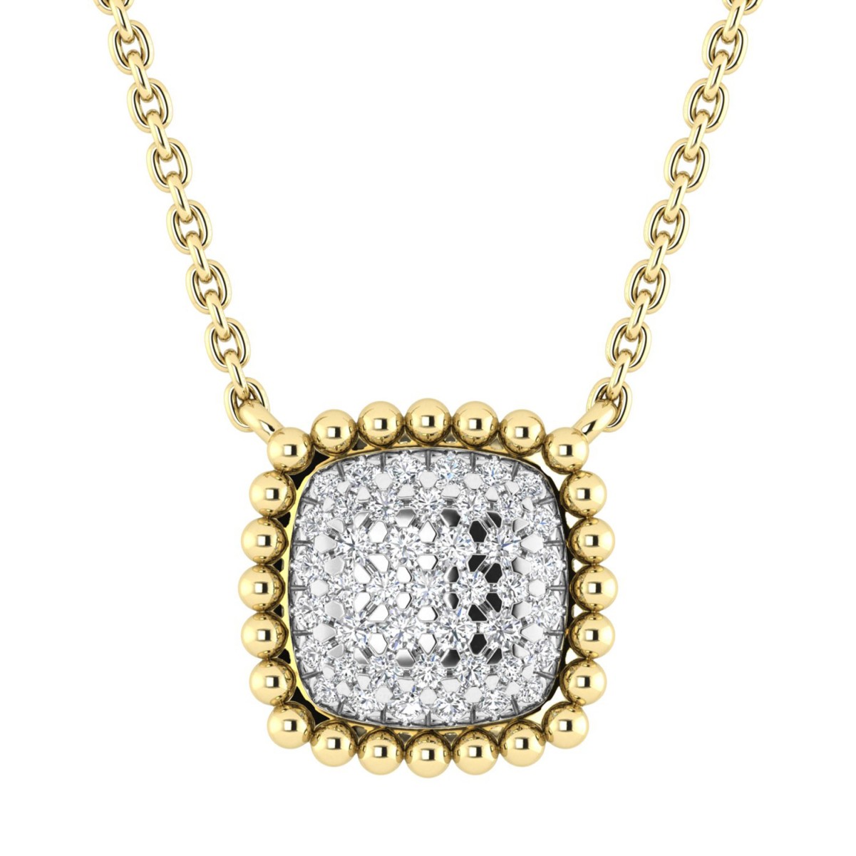 20342964_VA33643Y-1201x1201.jpg STERLING SILVER YELLOW 1/4CT ROUND DIAMOND LADIES PENDANT - Image 1