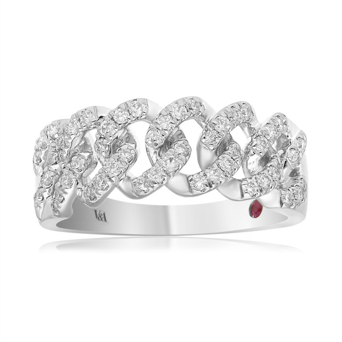 20343961_VA25118W-14K-1201x1201.jpg 14K WHITE GOLD 1/2CT ROUND/PINK SAPPHIRE DIAMOND LADIES RING - Image 1