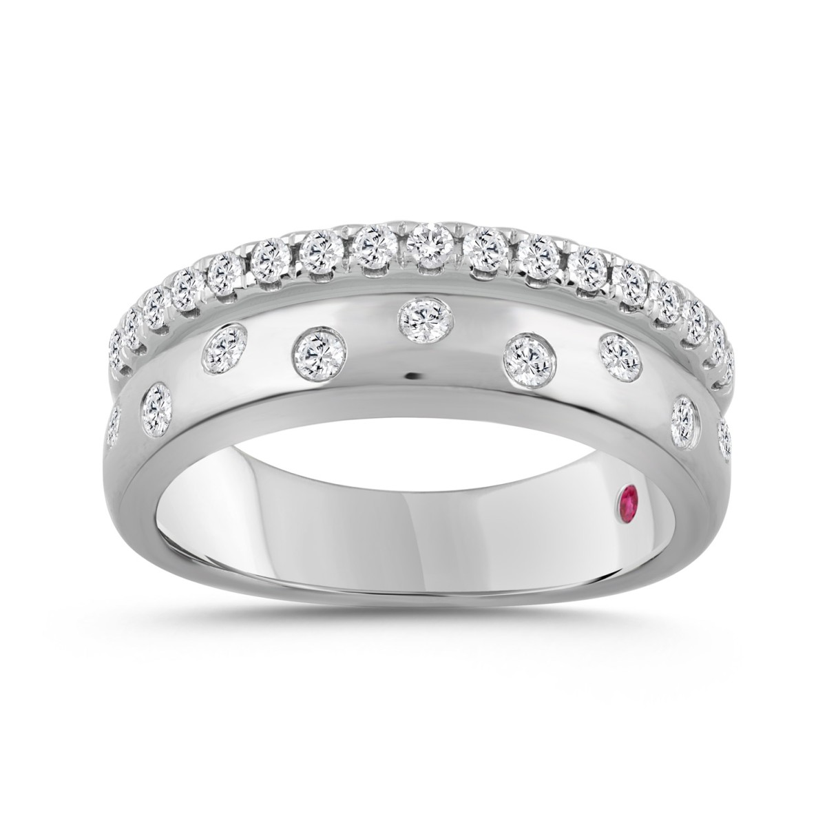 20345013_VA20660W-14K-1201x1201.jpg 14K WHITE GOLD 1/2CT ROUND/PINK SAPPHIRE DIAMOND LADIES BAND - Image 1