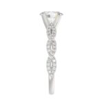 14K WHITE GOLD 1/3CT ROUND DIAMOND LADIES SEMI MOUNT RING(CENTER STONE MOUNT OVAL DIAMOND 1CT) - Image 5