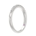 14K WHITE GOLD 1/6CT ROUND/PINK SAPPHIRE DIAMOND LADIES BAND - Image 3
