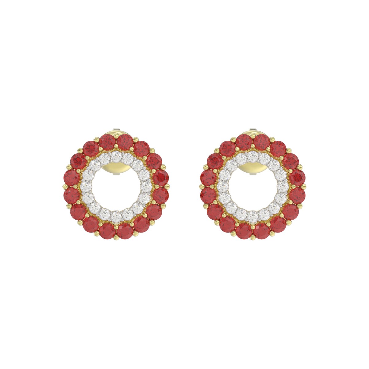 20350219_VA33524Y-10K-1201x1201.jpg 10K YELLOW GOLD 1/2CT ROUND DIAMOND LADIES EARRINGS (ROUND RUBY DIAMOND 1/3CT) - Image 1