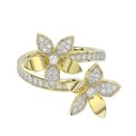18K YELLOW GOLD 1/2CT ROUND DIAMOND LADIES RING - Image 2
