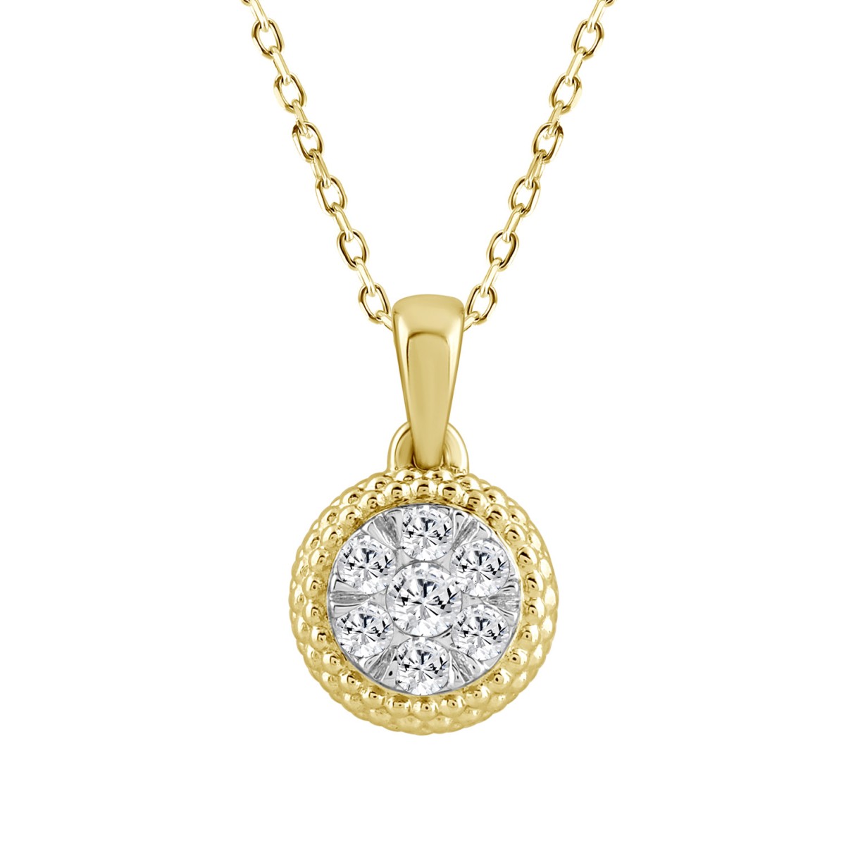 20352049_VA33901Y-1201x1201.jpg STERLING SILVER YELLOW 1/5CT ROUND DIAMOND LADIES PENDANT WITH CHAIN - Image 1