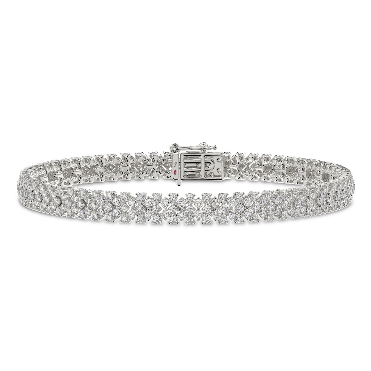 20356022_VA10073W-14K-1201x1201.jpg 14K WHITE GOLD 3 1/2CT ROUND DIAMOND LADIES BRACELET - Image 1
