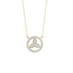 STERLING SILVER YELLOW 1/6CT ROUND DIAMOND LADIES PENDANT WITH CHAIN